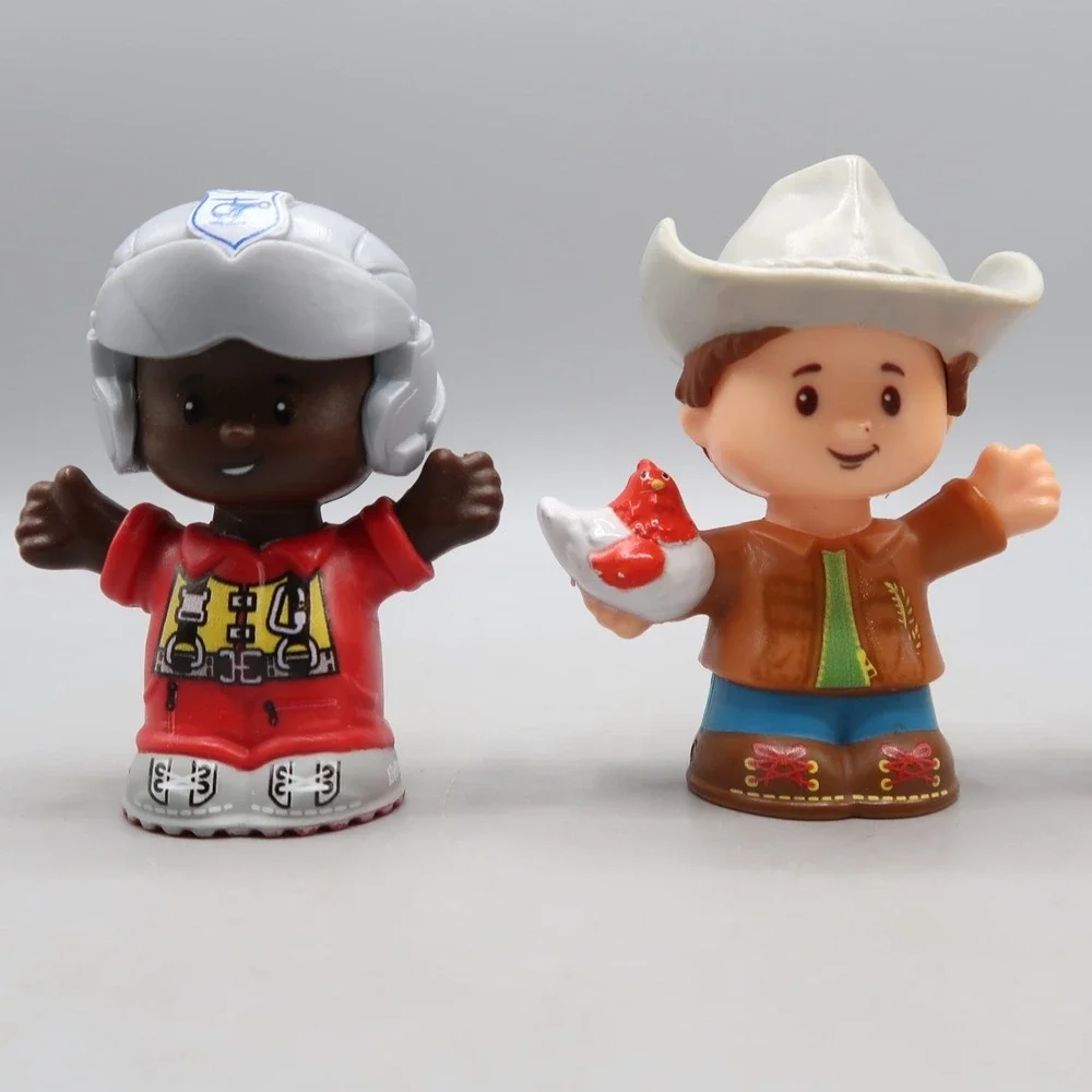 Lot Of 4 Fisher Price Little People‎ Piolet Target Guy Wheelchair Boy Cowboy